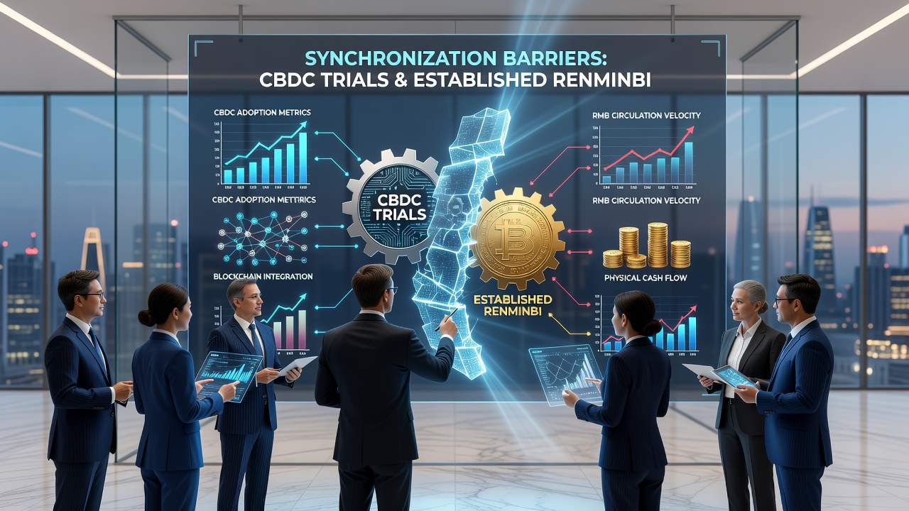 Central bank officials and remittance operators reviewing transaction logs from CBDC pilots and traditional corridors in a Southeast Asian financial hub