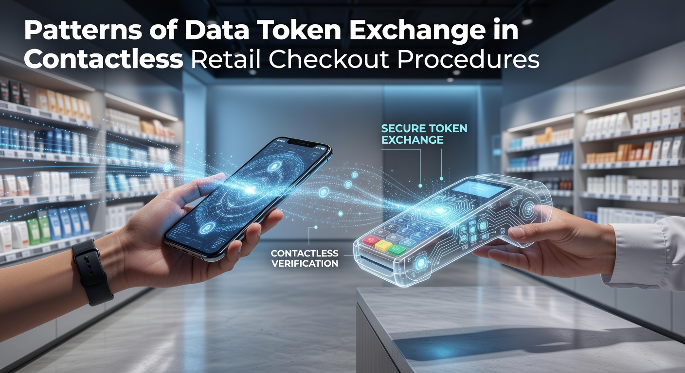 Contactless payment terminal processing a transaction at a retail checkout counter