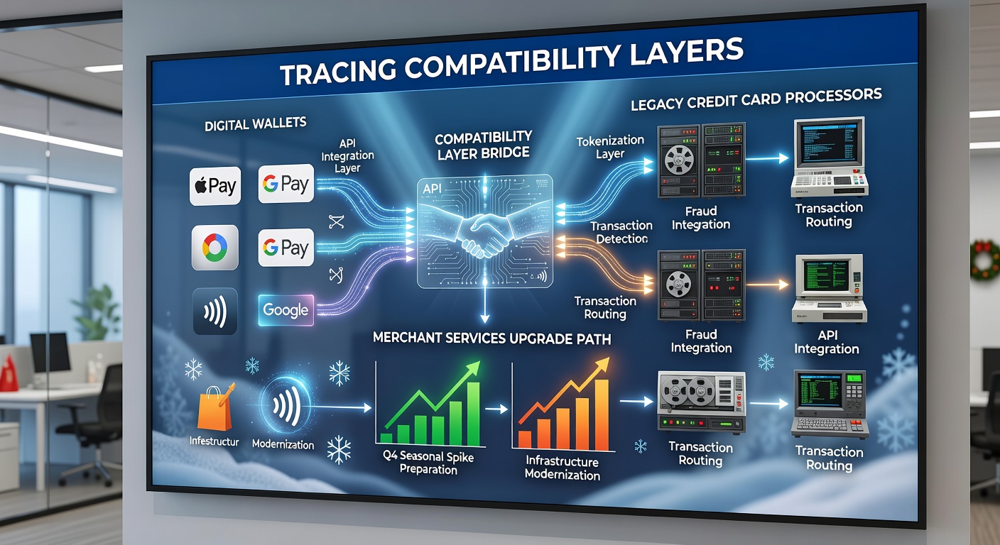 Compatibility layers bridging digital wallets and legacy processors during retail upgrades