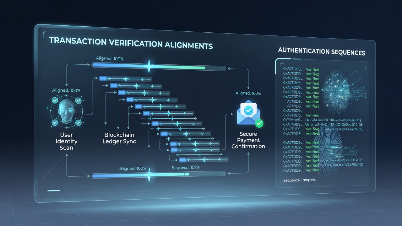 Blockchain node interface illustrating verification sequences synced with trader authentication in a collectibles marketplace